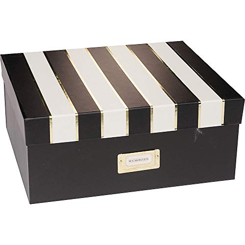 ELEGANI Black, Gold, White Striped Storage Box Wedding ceremony Supplies