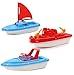 Toy Boat for Bath Tubs, Swimming Pools, Beaches - Pack of 3 - Cruise in Your Imagination - Adorable Children's Realistic Boat. Includes a Speedboat, Tugboat, and Sailboat.