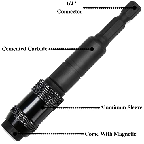 CZS 2 Pack Pivoting Bit Tip Holder, Screw Drill Tip 1/4″ Hex