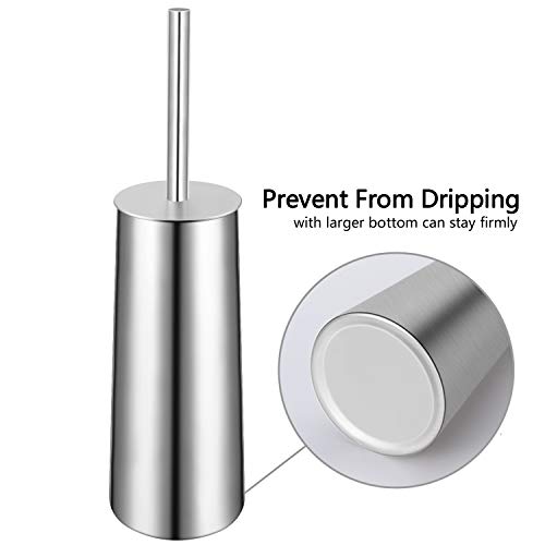 Toilet Brush and Holder, Stainless Steel Toilet Bowl Brush Holder for