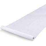 Blue Panda Wedding Aisle Runner - Essential Indoor and Outdoor Wedding Decoration, Dream Wedding Decor Supplies, Polyester Paper, White Leaf Imprint, 3 x 100 Feet