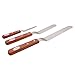 LAIMALA Stainless Steel Offset Spatula Set Icing Cake Decoration Tools, Wooden Handle, Set of 3, 4''-6''-8''