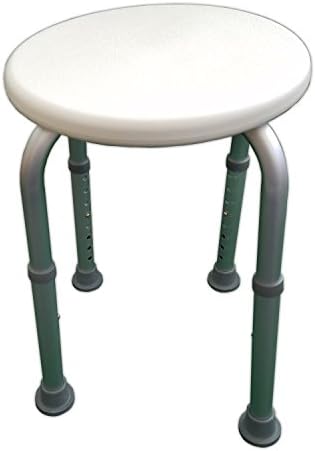 ExSky Tool Free Non-slip Height Adjustable Round Type Bath Shower Bench