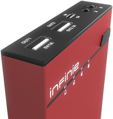 10000mAh External Rechargeable Battery [PowerBank] Portable Charger for iPad [Pro, Air 2, Mini 4, Mini 3], iPhone [ 6, 6s, 6s Plus, 7, 7 Plus], Samsung Galaxy [S6 Edge, S7 Edge, Note 3/4/5] - Red