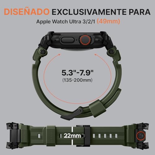 Bandletic Compatible with Apple Watch Band Ultra 3 2 1 49mm, Soft Silicone Sport Comfort Resistant Breathable Band with Protective Film, Only for iWatch Ultra 49mm Bands for Men Women