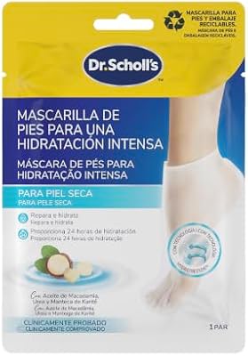 Scholl Mascarilla Nutritiva Para Pies, Hidratación Intensa en 20 Minutos – 1 Par (2 Mascarillas)