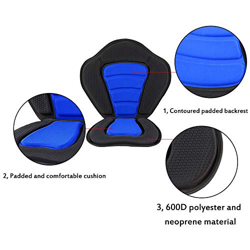 JVSISM Outdoor Kayak Anti-Skid Cushion Inflatable Boat Luxury Padded Seat Kayak High Back Cushion Canoe Seat Outdoor Boat Accessories