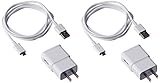 Samsung 2 Travel Charger Adapters with 2 OEM 5-Feet Micro USB Data Sync Cables for Galaxy S2/S3/S4/S5 - Non-Retail Packaging - White