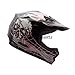 TMS Youth Kids Black Pink Skull Flame Motocross Mx ATV Off-road Helmet DOT (Medium)