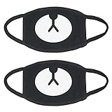 Cotton Mask 2 Pack Unisex Mouth Mask Cartoon Anime Cute Bear Shape Exo for Kids Teens Men Women Lovers, Fog Respirator Anti Flu and Dust Protection Pollution Germs Allergens Windproof Half Face Masks