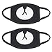Cotton Mask 2 Pack Unisex Mouth Mask Cartoon Anime Cute Bear Shape Exo for Kids Teens Men Women Lovers, Fog Respirator Anti Flu and Dust Protection Pollution Germs Allergens Windproof Half Face Masks