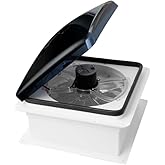 OUTPRIZE RV Roof Vent Fan, 12V DC 14" Super Quiet Reliable Manual RV Roof Fan, 3-Speed, Reversible