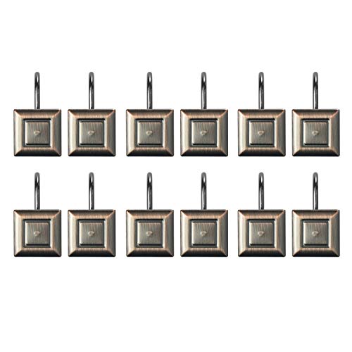 image for Sunlit Contemporary Design Square Shaped Shower Curtain Hooks Rust Pro
