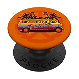 Hippie Peace Van Retro 1960s 1970s Trippy Orange