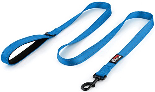 Primal Pet Gear Dog Leash - Extra Heavy Duty - Thick 3mm Nylon - 6ft Long - Premium Quality - 1" Wide - Reflective - Padded Handle - Made for Large, Medium or Strong Small Dogs - Lightweight - BLUE - Thumbnail 4