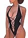 BEAGIMEG Women's Summer Sexy Lace Up Halter Monokini One Piece Swimsuit
