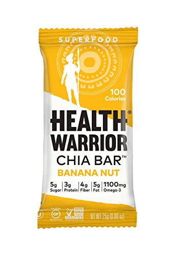 Health Warrior Chia Bars, Banana Nut, Gluten Free, Vegan, 25g bars, 15 Count