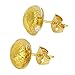 Glass Of Venice Murano Glass Button Stud Earrings - Sunshine Gold