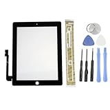Group Vertical® Black Touch Screen Display Glass Digitizer Lens Replacement for Apple iPad 3 3rd Gen A1395 A1396 A1397 + Adhesive + TOOLS