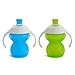 Munchkin® Click Lock™ Bite Proof Trainer Cup, Plastic, 7 Ounce, 2 Pack, Blue/Green