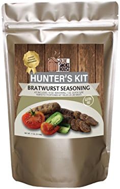 Hunter's Kit (Bratwurst, 11). Kit includes 10 oz. Seasoning, 1 oz. Quick Cure. Gluten Free. Excellent for curing or preserving pork, beef and wild game meats.