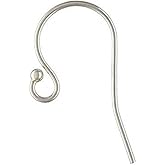 Regal Findings- 10 pcs 925 Sterling Silver Dot Ball French Hook Ear Wires Ball Dot 20x11mm/ Dangle Earring Hooks (Wire ~22 GA)