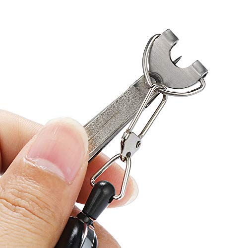 COLOR-LILIJ Portable Fishing Knot Tying Tool Control,4 in 1,Quick Knot Cutter Nippers,Snip,Tying Tool Nail Clippers Line with Zinger Retractor, (Black, Sliver) - Thumbnail 4