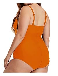 Saodimallsu Traje de baño de una pieza con encaje fruncido y cruz, para dama