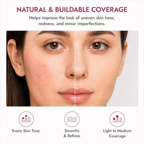 Color Changing Foundation Korean for Women, Skin Tone Adapting Liquid Foundation for All Skin Types, Self Adjusting Natural Finish, Blurs Imperfe