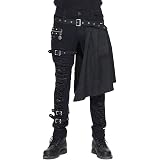 Steampunk Gothic Leather Men Pants Punk 
