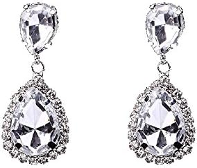 Naritva Heart Shape White Crystal & Copper Earrings for Women