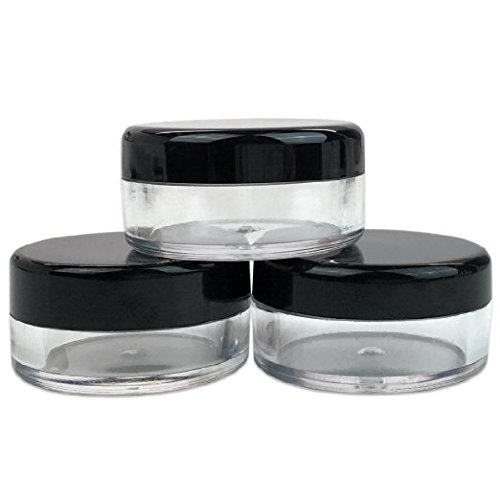 (25 Pcs) Beauticom 3G/3ML High Quality Round Clear Jars with Black Lids for Lotion, Creams, Toners, Lip Balms, Makeup Samples - BPA Free