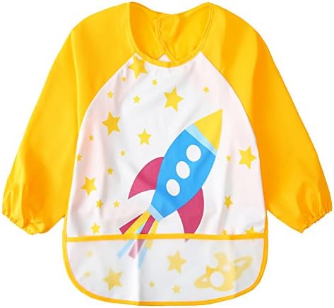 Baby Bib With Sleeves Apron Waterproofing and Wiping - Eating and playing apron (6-36 months)