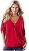 ELFINWomen's Sexy Long Sleeve V Neck Zipper Shirt Blouse Tops