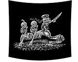 Wamika Funny Skull Tapestry Wall Art Skeletons Sea Voyage Pirate Sailors Tapestry Wall Hanging Home Decor Tapestries for Dorm Living Room Bedroom Hippie Bohemian Tapestry Black and White 51