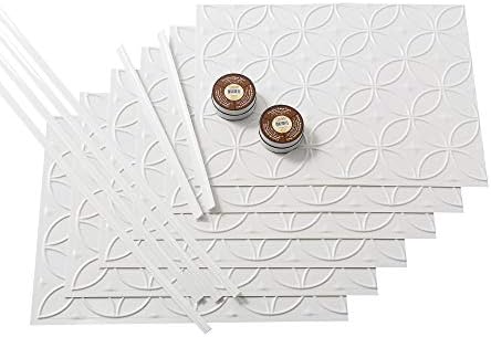 Fasade Easy Installation Rings Gloss White Backsplash Panel for Kitchen and Bathrooms (18 sq ft Kit)