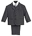5 Piece Dark Gray Suit with Shirt, Vest, and Tie - Size 7