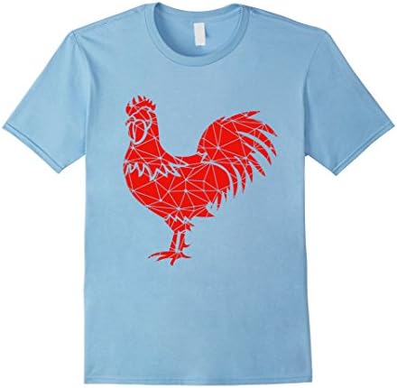 Men's Gorgeous Geometric Rooster Chinese New Year 2017 Tshirts 2XL Baby Blue