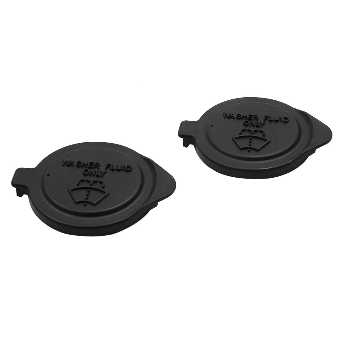 X AUTOHAUX 2pcs Black Plastic Vehicle Windshield Wiper Washer Bottle Cap Cover