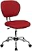Flash Furniture Mid-Back Red Mesh Padded Swivel Task Office Chair with Chrome Base - H-2376-F-RED-GG