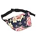 LOKASS Fanny Packs for Women Sport Waist Pack Floral Shoulder Bag with Adjustable Strap Large Capacity Perfect for Womens Running Hiking Cycling Jogging