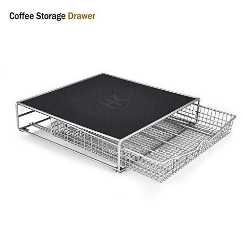 FITNATE Coffee Drawer for K-Cup Coffee Storage Organizer for 36 K-Cup with a Rack Mat for Most Coffee K Cup Pods or Tea and Coffee Makers,13.2x12.6x3" - Thumbnail 4