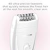 Conair Satiny Smooth Total Body Epilator, Women’s Hair Removal System, 40 Tweezer Head Women's Epilator - Cordless/Rechargeable