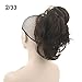 Oubeca Adjustable Claw Ponytail Hairpiece Layered Wavy Messy Pony tail Extensions (2/33 Dark Brown)