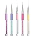 Bememo 5 Pieces Nail Brushes for Nail Art, UV Gel Painting Nail Design Brush Nail Art Pens, Nail Art Liner Brushes Nail Dotting Painting Drawing Pen Set 5/7/9/11/20 mm