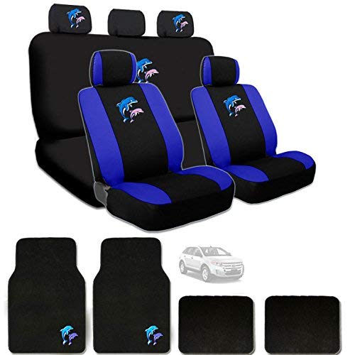 New Emboridery Dolphin Logo Car Seat Covers with Headrest