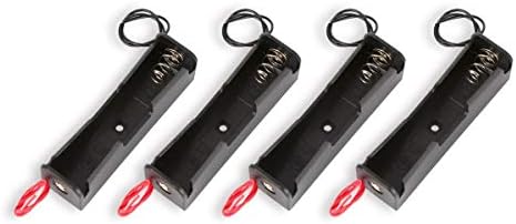 aodesi Single Battery Holder, 1-Slot 3.7V 18650 Wire Leads Battery Storage Box Case Slot Holder,Pack of 10
