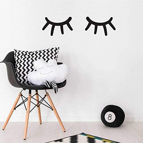 Fagreters 19X12Cm 2Pcs Sleepy Eyes Wall Sticker Vinyl Wall Art Sticker for Baby Room Bedroom Decor Wall Decals for Girls Room Home Decor