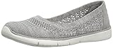 BOBS from Skechers Women's Pureflex 2-Knit Knack Flat, Gray/White, 7.5 M US
