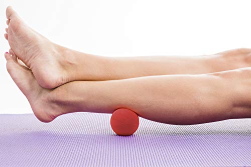 Lacrosse Ball Massage Ball 2 Pack, 2 Muscle Roller Massage Balls for Physical Therapy, Yoga, Crossfit, Myofascial Release, Archer MedTech Brand (Black, Red)